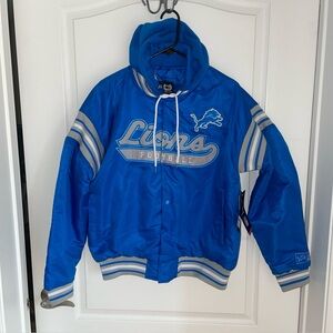 NWT Detroit Lions Pullover Jacket with hood NFL Size Medium NWT $135
